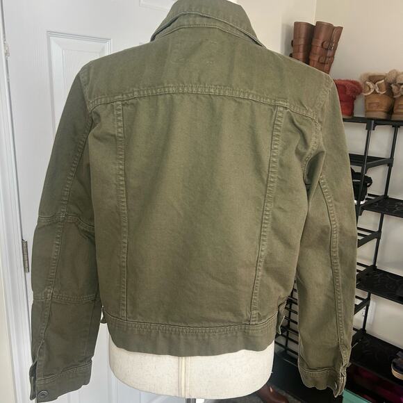 We the Free Size Medium Army Green Jean Jacket 100% Cotton - Picture 8 of 9